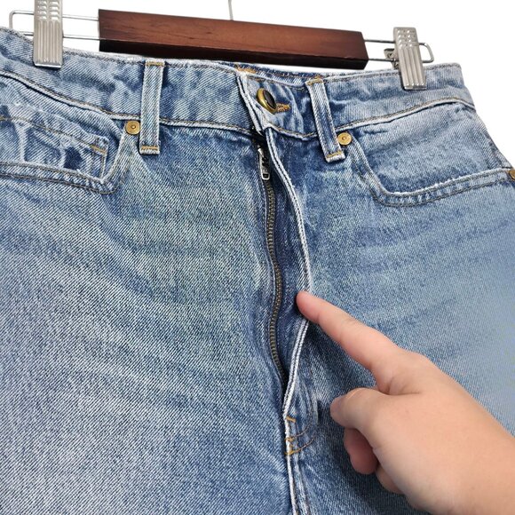 Khaite Abigail Jeans Distressed Portland Blue High Waist Straight Leg Size 25 - Picture 7 of 14